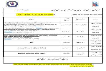 برنامه کنفرانس ارتوپدی چهارمرگز شفایحیائیان ،حضرت رسول (ص)، فیروزگر، هفتم تیر 2 مهر 1405 برگزار میگردد